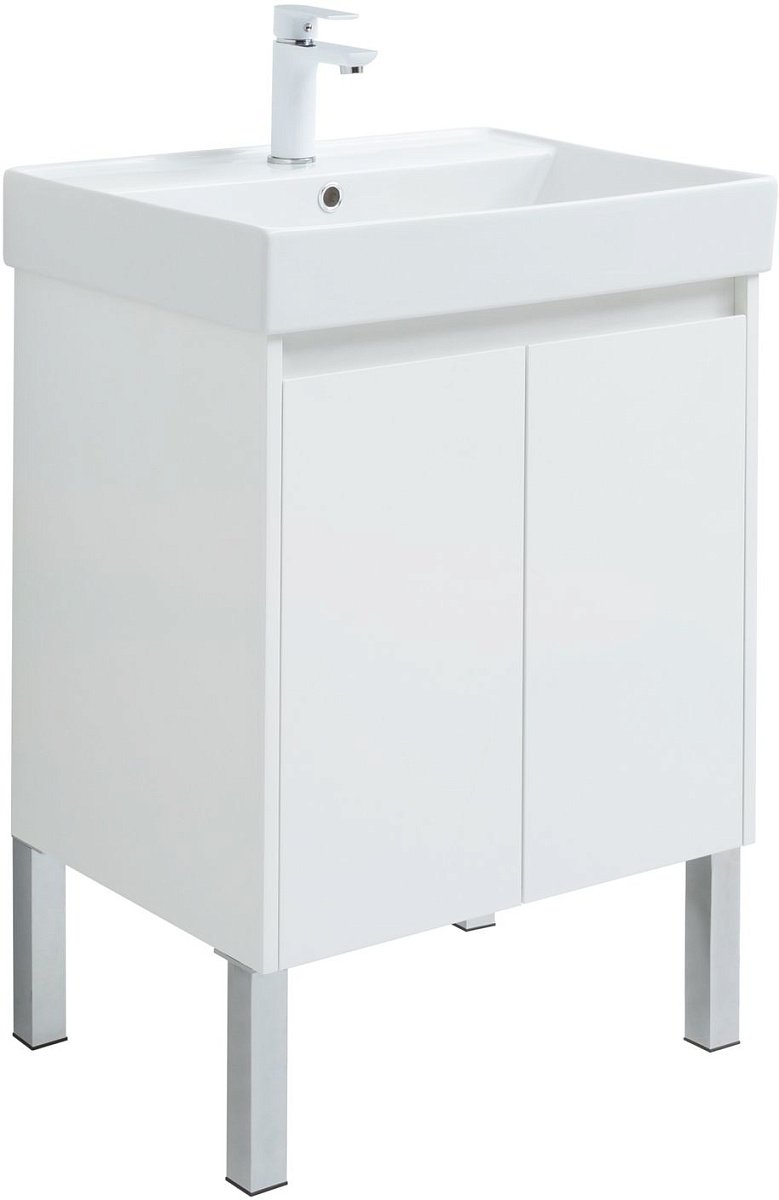 Тумба под раковину Aquanet Nova Lite 60 белый глянец (2 дверцы) Тумба под раковину Aquanet Nova Lite 60 белый глянец (2 дверцы)