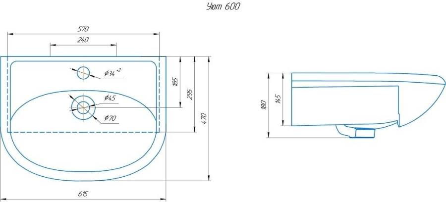 Раковина ROSA Уют 60 Раковина ROSA Уют 60