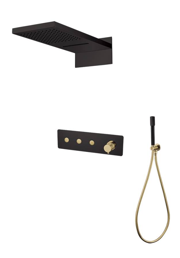 Встроенная душевая система FUSION, трехпозиционная BLACK GOLD Встроенная душевая система FUSION, трехпозиционная BLACK GOLD