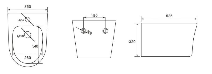 Биде подвесное AQUATEK НИКА AQ1009-00, 525*360*320 мм, цвет белый Биде подвесное AQUATEK НИКА AQ1009-00, 525*360*320 мм, цвет белый