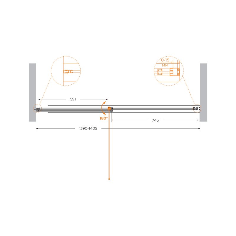 URBAN-B-12-100-C-CR Душевая дверь URBAN-B-12-100-C-CR Душевая дверь