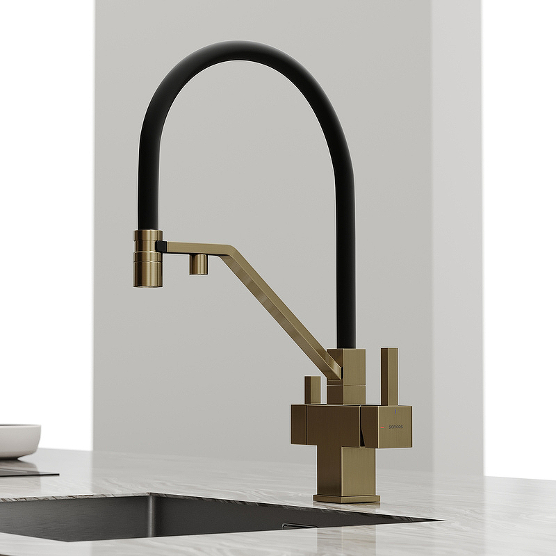 Смеситель для кухни SANCOS Loro c возможностью подключения фильтра для воды, цвет брашированное золото, арт. SC4007BG Смеситель для кухни SANCOS Loro c возможностью подключения фильтра для воды, цвет брашированное золото, арт. SC4007BG