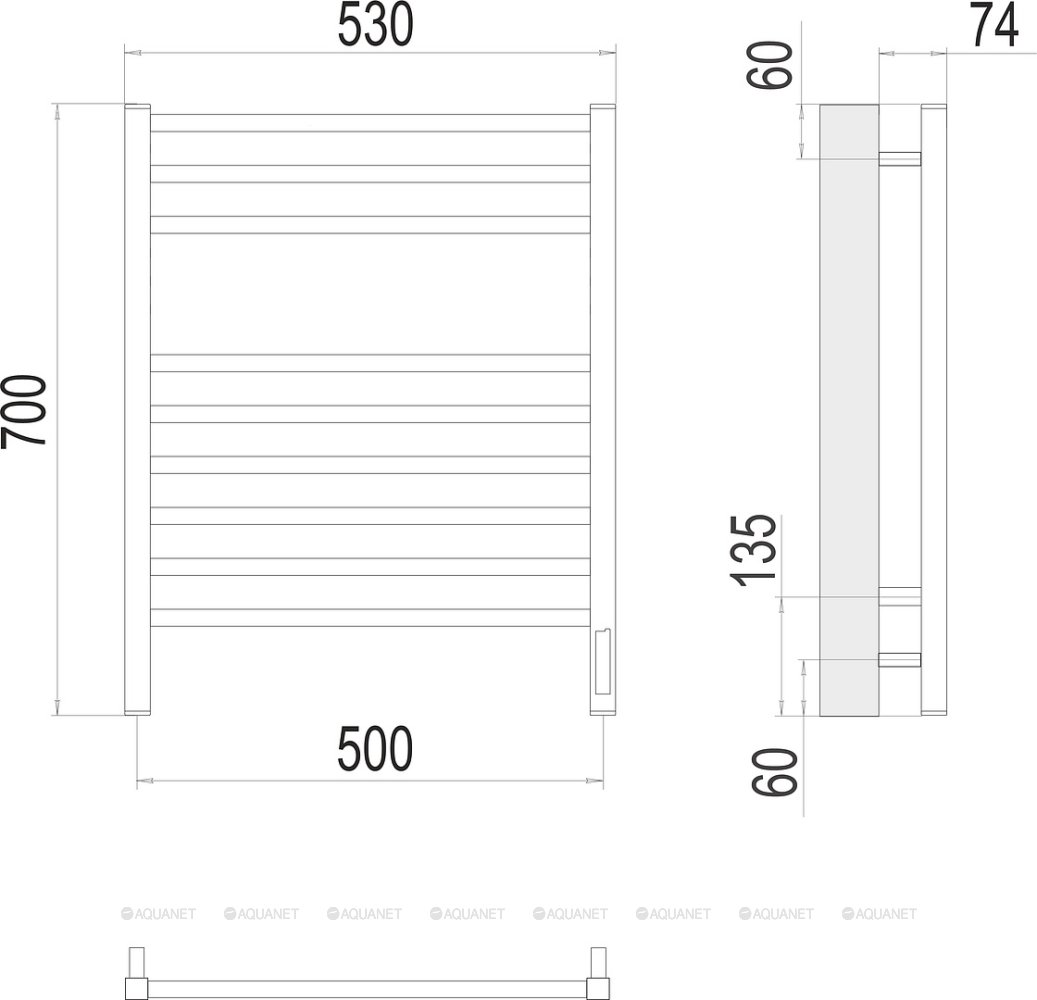 Полотенцесушитель Terminus Ватикан П9 500х700 электро Полотенцесушитель Terminus Ватикан П9 500х700 электро