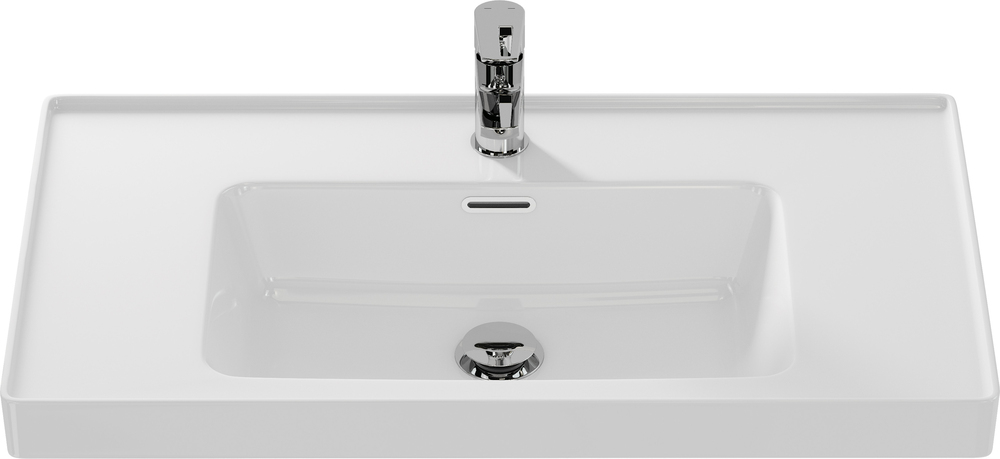 Прямоугольная тонкостенная мебельная раковина CREA с отверстием под смеситель, размером 80 см. Прямоугольная тонкостенная мебельная раковина CREA с отверстием под смеситель, размером 80 см.