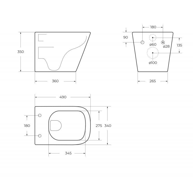 ARDENTE-R Чаша унитаза подвесного безободкового, P-trap BB520CHR ARDENTE-R Чаша унитаза подвесного безободкового, P-trap BB520CHR