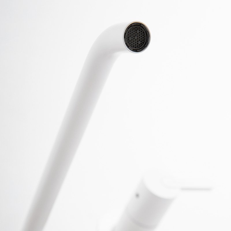 LEAF-BLI3L-BIO Смеситель для раковины встраиваемый на три отверстия, исполнение белый матовый LEAF-BLI3L-BIO Смеситель для раковины встраиваемый на три отверстия, исполнение белый матовый