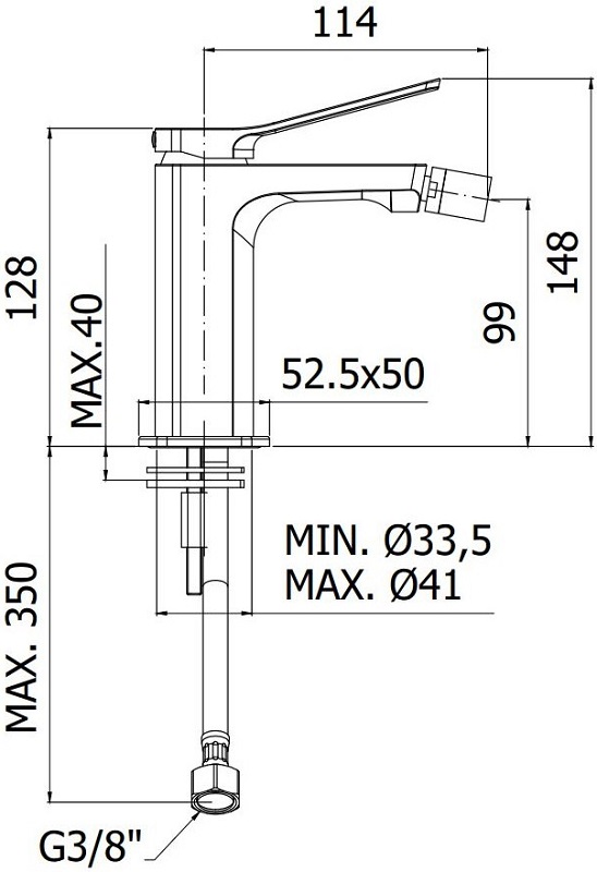 Смеситель для биде Paffoni Tilt TI131NO Смеситель для биде Paffoni Tilt TI131NO