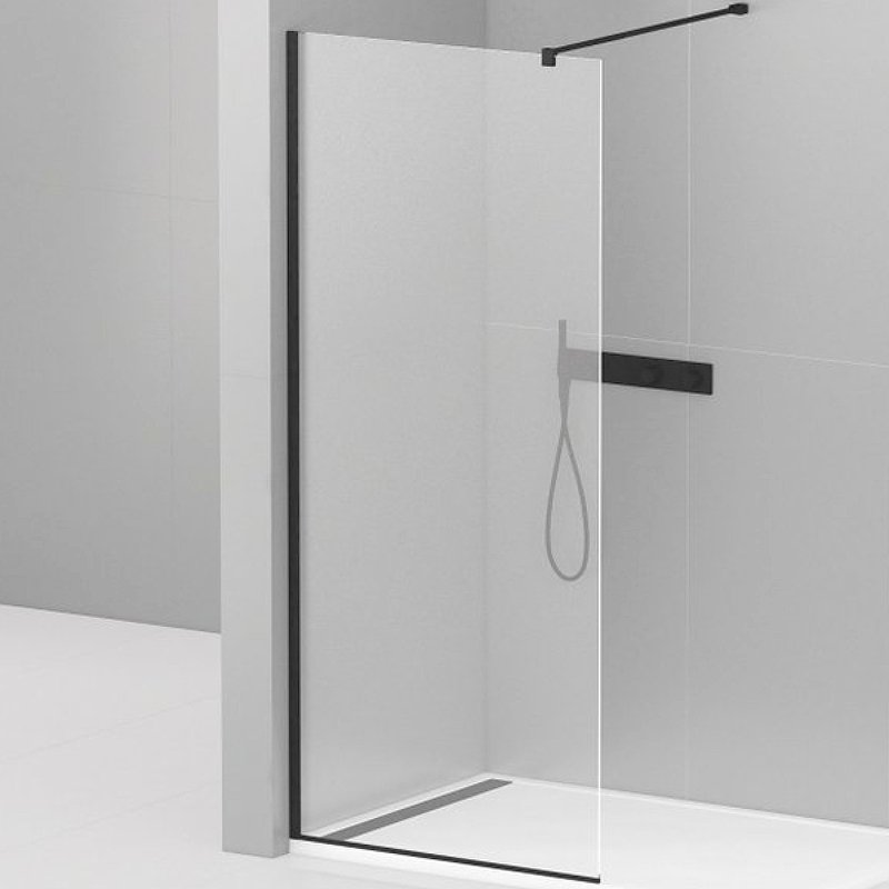 LIBERTA-L-1-95-120-C-NERO Душевая перегородка с односторонним входом, стекло прозрачное, профиль чёрный, 950x1200x1950 мм LIBERTA-L-1-95-120-C-NERO Душевая перегородка с односторонним входом, стекло прозрачное, профиль чёрный, 950x1200x1950 мм