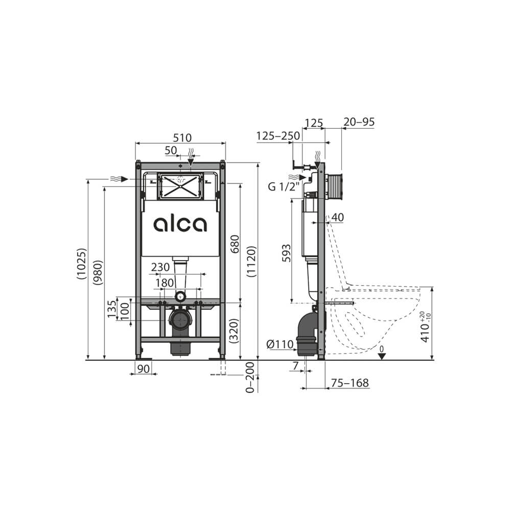 Alcaplast Set 4v1 для установки унитаза панель смыва белая AM101/1120-4:1 RU M670-0001 Alcaplast Set 4v1 для установки унитаза панель смыва белая AM101/1120-4:1 RU M670-0001