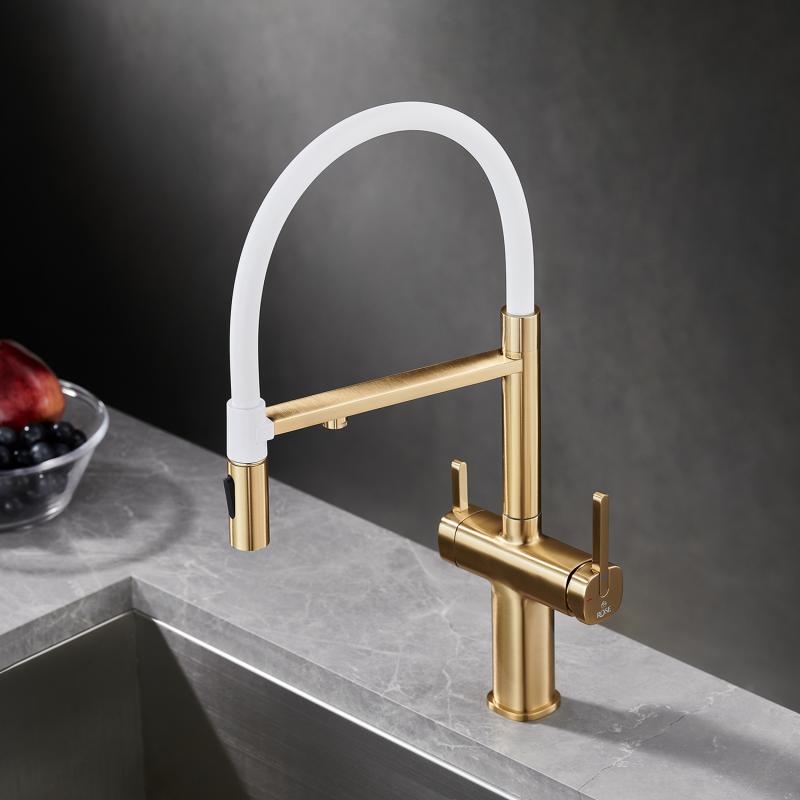 Смеситель для кухни с гибким изливом ROSE R358 R358G Смеситель для кухни с гибким изливом ROSE R358 R358G