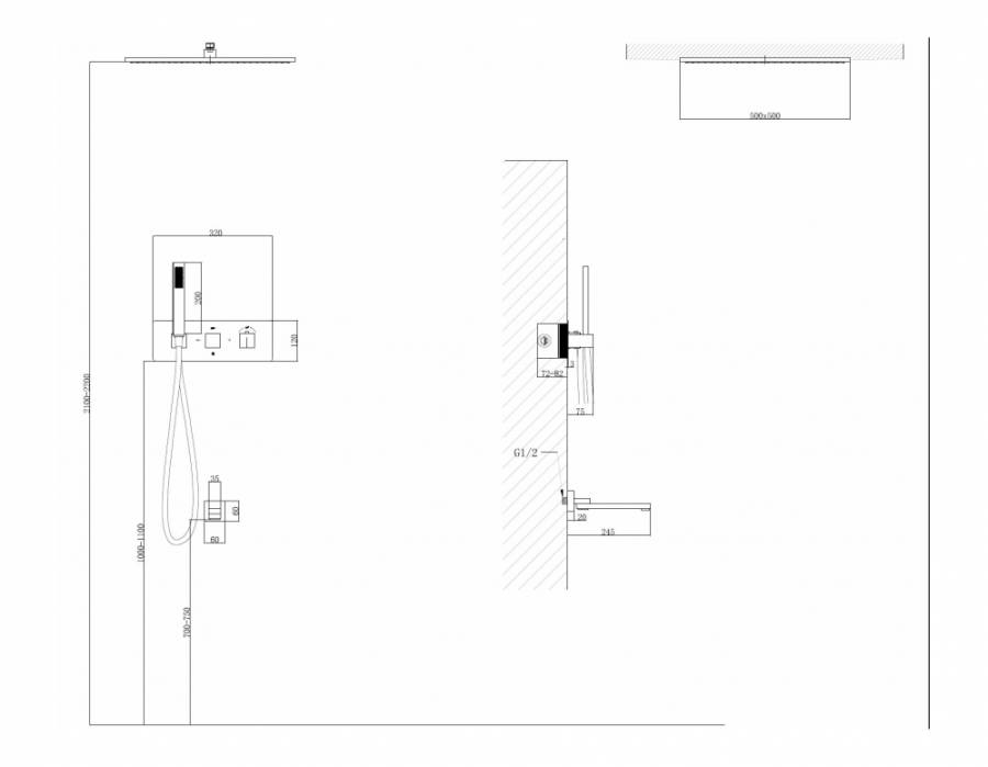 Душевая система ABBER Daheim AF8254G скрытого монтажа с изливом, термостат, золото матовое Душевая система ABBER Daheim AF8254G скрытого монтажа с изливом, термостат, золото матовое
