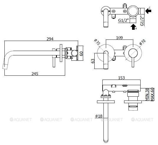 Смеситель для раковины Paffoni Light LIG103NO70 (с внутренней частью) Смеситель для раковины Paffoni Light LIG103NO70 (с внутренней частью)