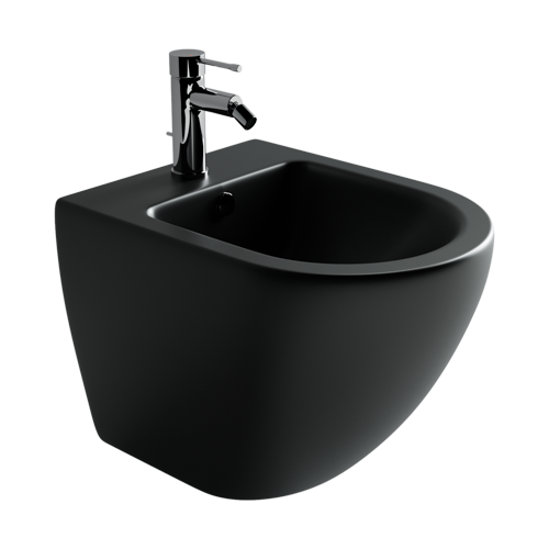 Биде подвесное Ceramica Nova Metropol CN4003MB, черное матовое Биде подвесное Ceramica Nova Metropol CN4003MB, черное матовое