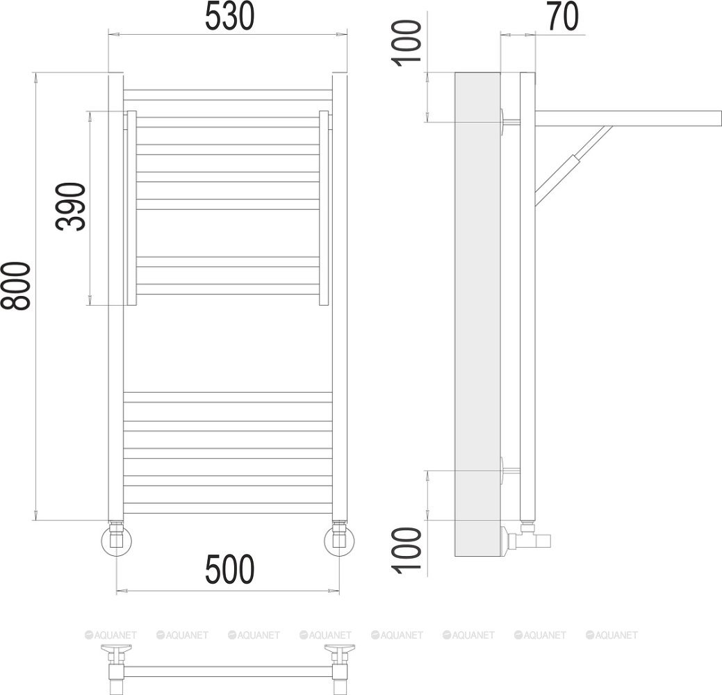 Полотенцесушитель Terminus Валенсия П12 500х800 Полотенцесушитель Terminus Валенсия П12 500х800