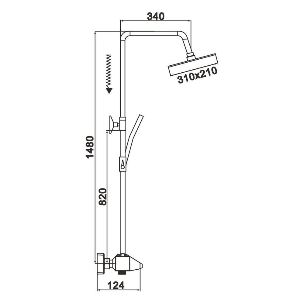 Душевая система латунь хром R3736 Душевая система латунь хром R3736
