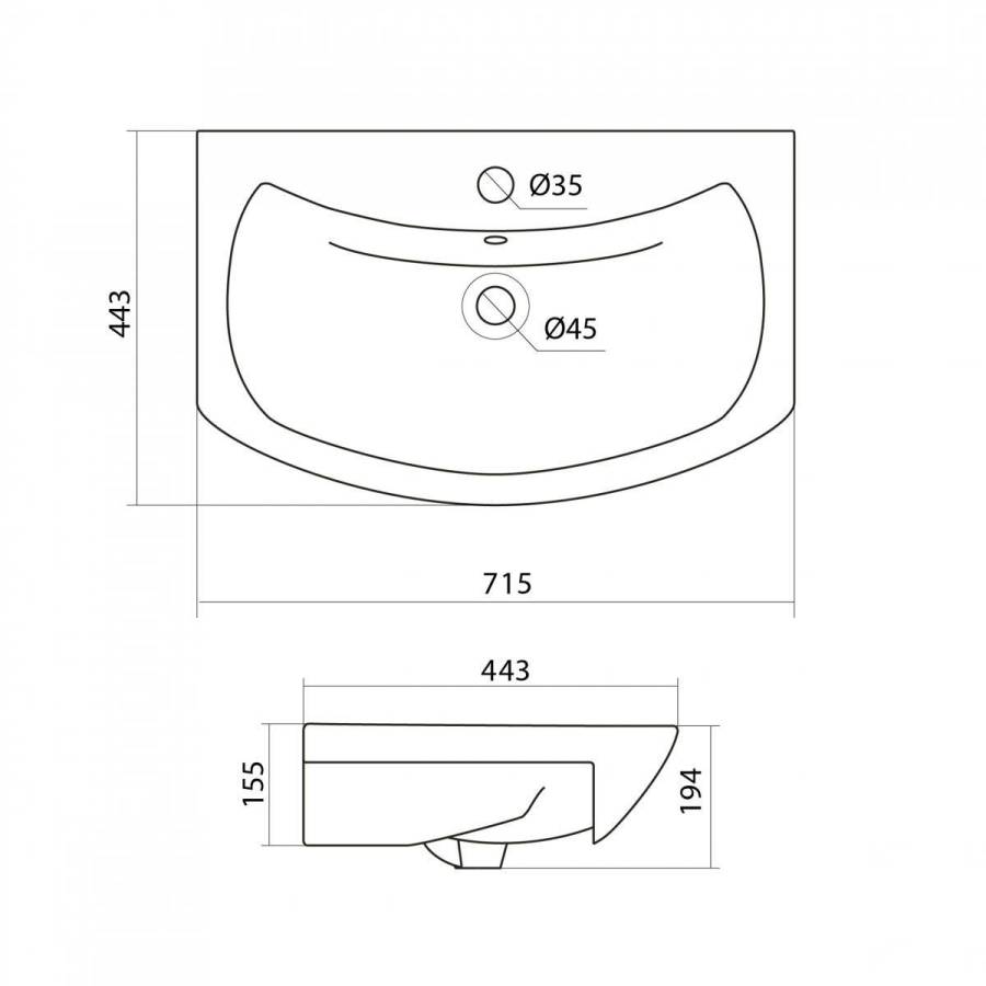 Раковина Santek Балтика 70 Раковина Santek Балтика 70
