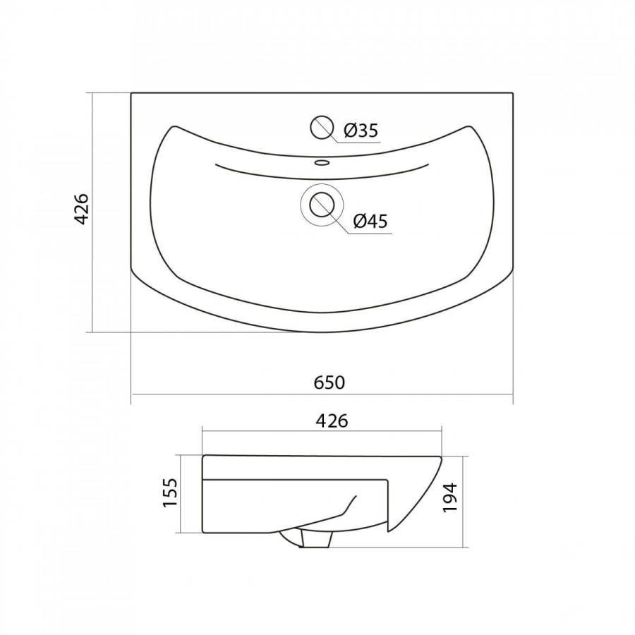 Раковина Santek Балтика 65  Раковина Santek Балтика 65