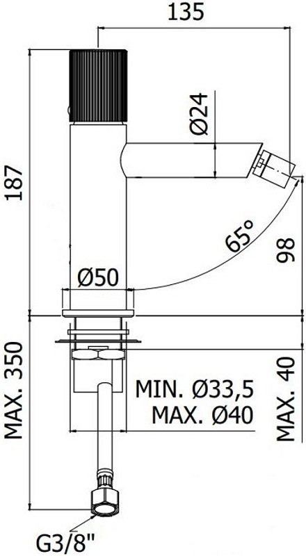 Смеситель для биде Paffoni Jo JO131CR Смеситель для биде Paffoni Jo JO131CR