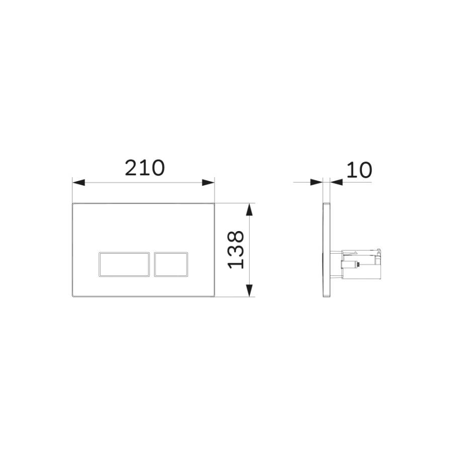 I047001 Pro S, клавиша для Инсталляции пневматическая, пластик, Белый I047001 Pro S, клавиша для Инсталляции пневматическая, пластик, Белый