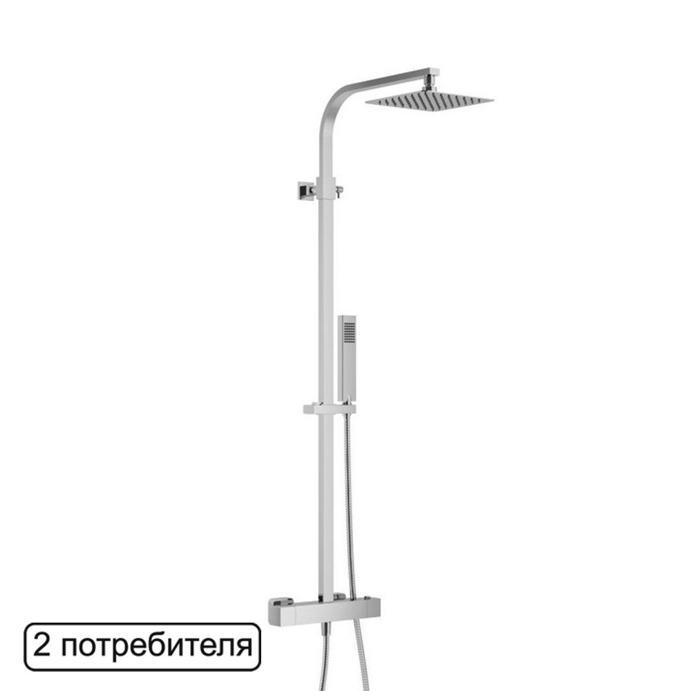 Термостатическая душевая система наружного монтажа EXCELLENT Rain Termo Square ARAC.SY.108CR (хром) Термостатическая душевая система наружного монтажа EXCELLENT Rain Termo Square ARAC.SY.108CR (хром)