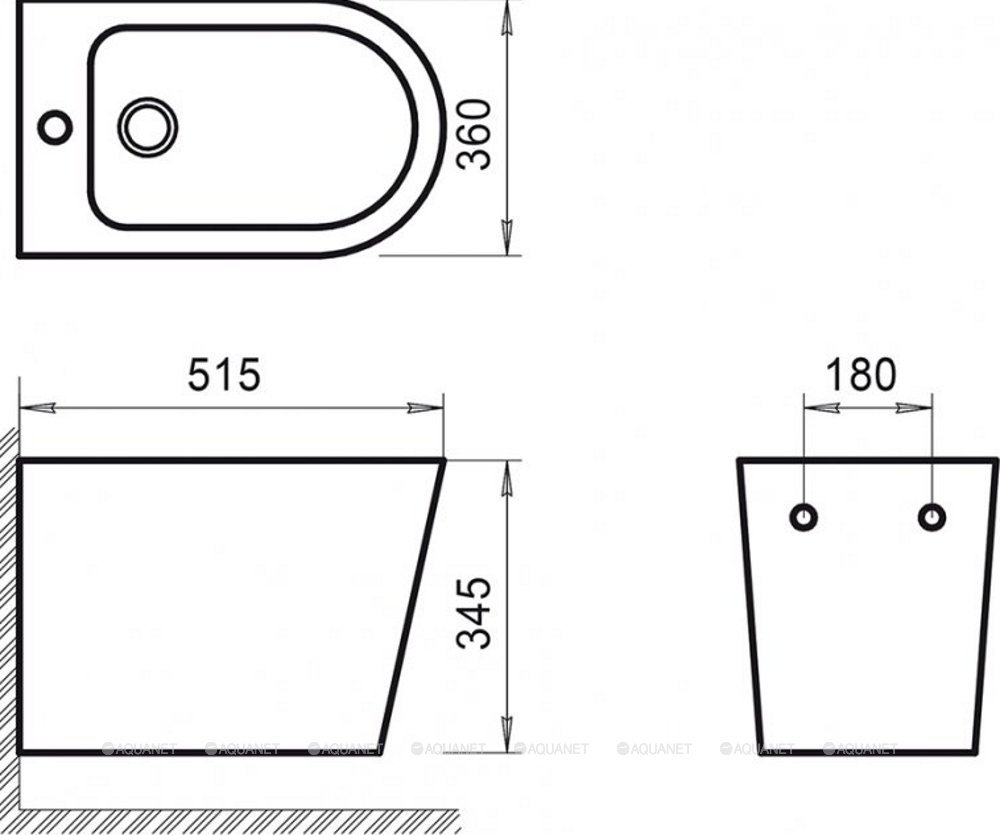 Биде подвесное BelBagno FLAY-R BB053BH Биде подвесное BelBagno FLAY-R BB053BH