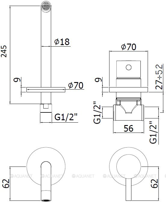 Смеситель для раковины Paffoni Light LIG007BO70 (с внутренней частью) Смеситель для раковины Paffoni Light LIG007BO70 (с внутренней частью)