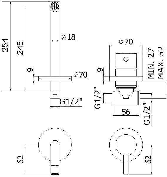 Смеситель для раковины Paffoni Light LIG007NO70 (с внутренней частью) Смеситель для раковины Paffoni Light LIG007NO70 (с внутренней частью)