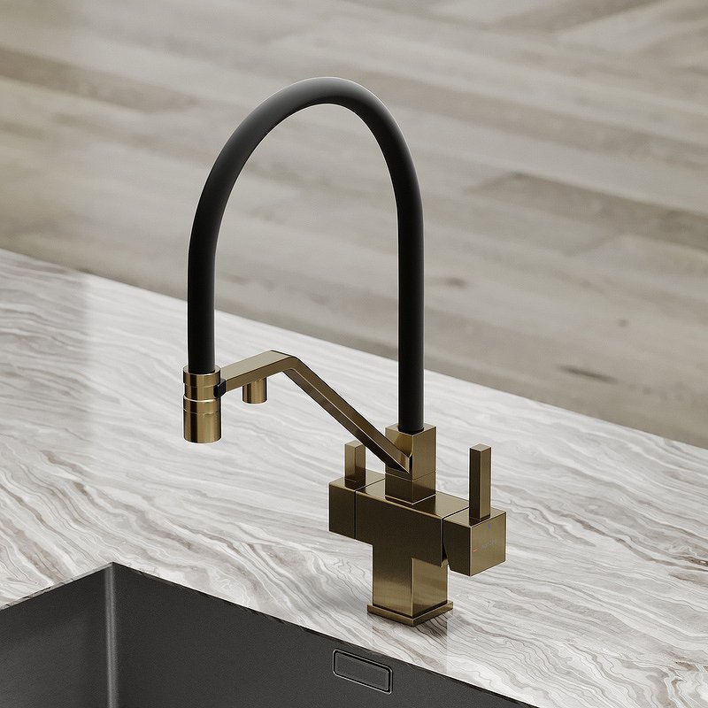 Смеситель для кухни SANCOS Loro c возможностью подключения фильтра для воды, цвет брашированное золото, арт. SC4007BG Смеситель для кухни SANCOS Loro c возможностью подключения фильтра для воды, цвет брашированное золото, арт. SC4007BG