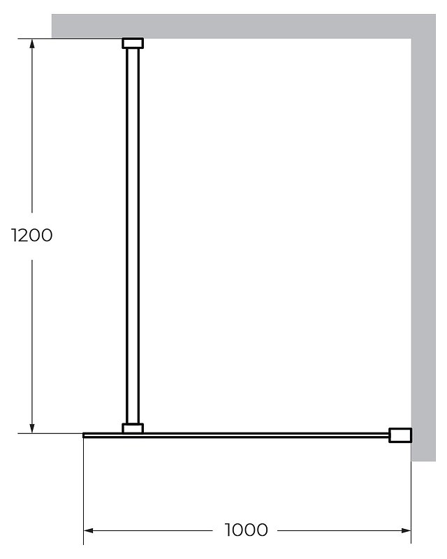 LIBERTA-L-1-100-120-C-NERO Душевая перегородка с односторонним входом, стекло прозрачное, профиль чёрный, 1000x1200x1950 мм LIBERTA-L-1-100-120-C-NERO Душевая перегородка с односторонним входом, стекло прозрачное, профиль чёрный, 1000x1200x1950 мм