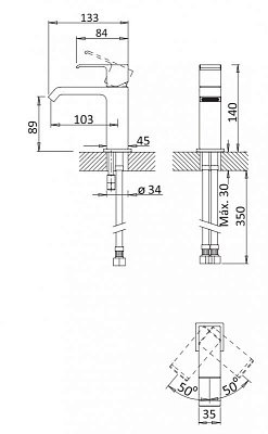 PORTA-LS1-SR Смеситель для раковины однорычажный, с донным клапаном, исполнение sunrise PORTA-LS1-SR Смеситель для раковины однорычажный, с донным клапаном, исполнение sunrise