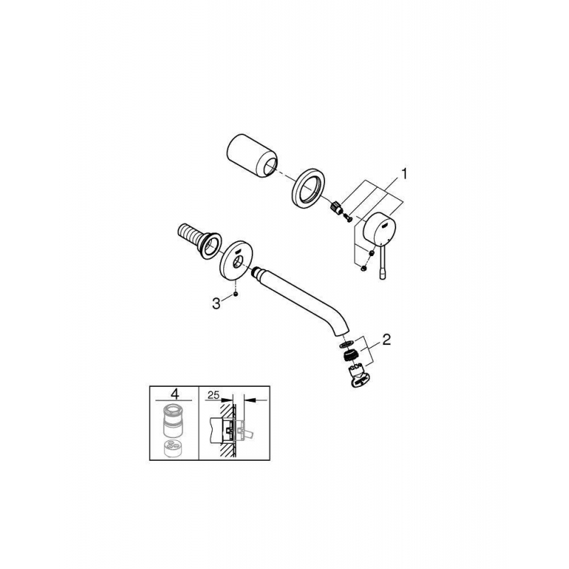 Смеситель для раковины Grohe Essence New 19408001 хром Смеситель для раковины Grohe Essence New 19408001 хром