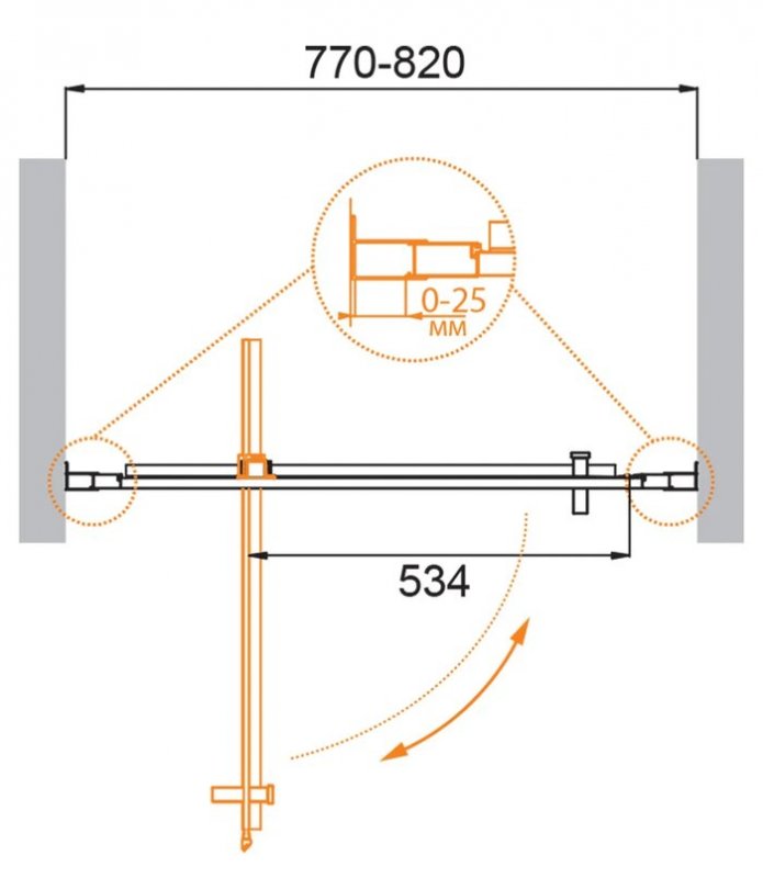 MOLVENO-BA-1-70-C-Cr-IV Душевая дверь MOLVENO-BA-1-70-C-Cr-IV Душевая дверь