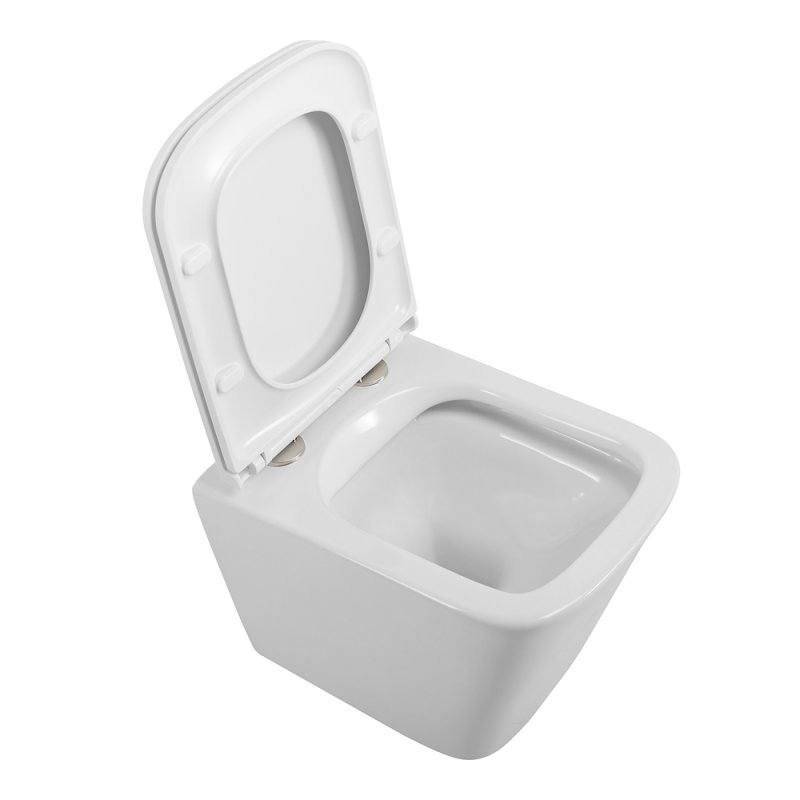 DUE Чаша унитаза подвесного c креплением и сиденьем дюропласт soft close BB3103CHR/SC DUE Чаша унитаза подвесного c креплением и сиденьем дюропласт soft close BB3103CHR/SC