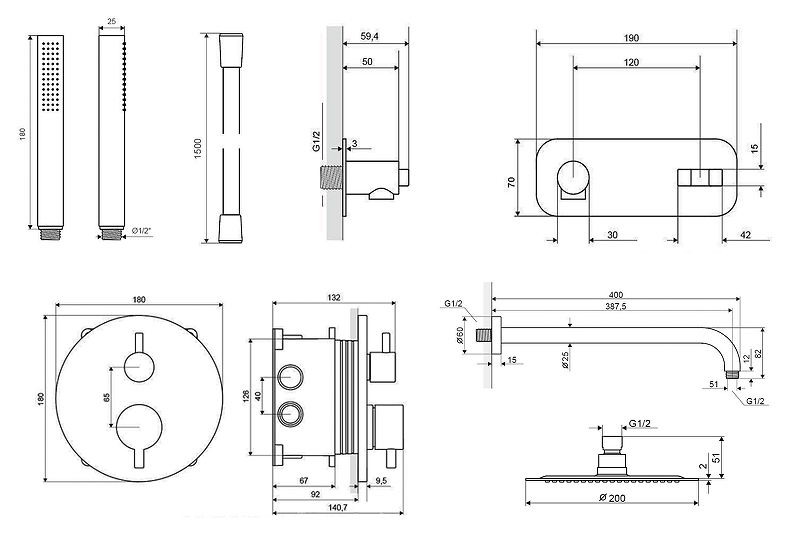 Термостатическая душевая система скрытого монтажа EXCELLENT Frost Termo AREX.4401CR (хром) Термостатическая душевая система скрытого монтажа EXCELLENT Frost Termo AREX.4401CR (хром)