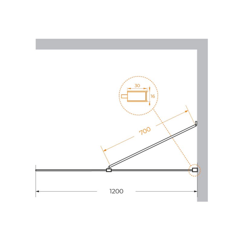 LIBERTA-L-1-TB-100-C-NERO Душевая перегородка универсальная с односторонним входом, стекло прозрачное, профиль чёрный, 1000x1950 мм LIBERTA-L-1-TB-100-C-NERO Душевая перегородка универсальная с односторонним входом, стекло прозрачное, профиль чёрный, 1000x1950 мм