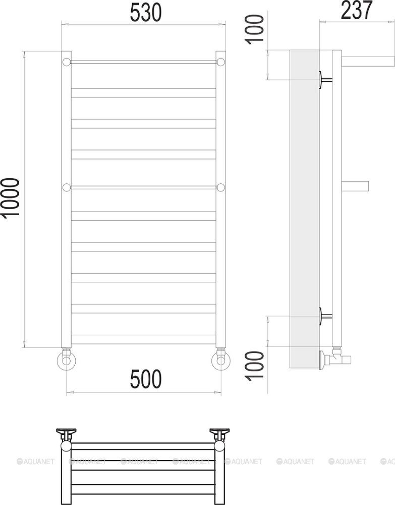 Полотенцесушитель Terminus Хендрикс П10 500х1000 Полотенцесушитель Terminus Хендрикс П10 500х1000