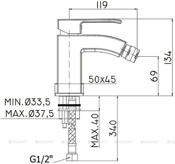 Смеситель для биде Paffoni Level LES131CR Смеситель для биде Paffoni Level LES131CR