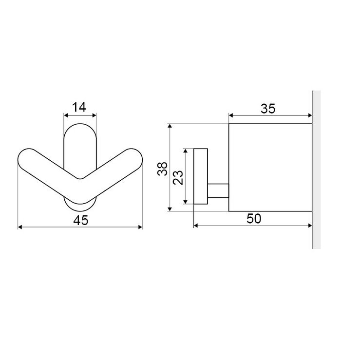 Крючок двойной EXCELLENT Kobo (хром) Крючок двойной EXCELLENT Kobo (хром)