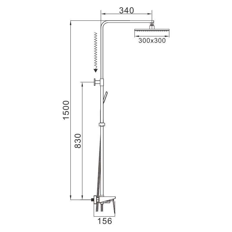 Душевая система латунь хром R2036 Душевая система латунь хром R2036