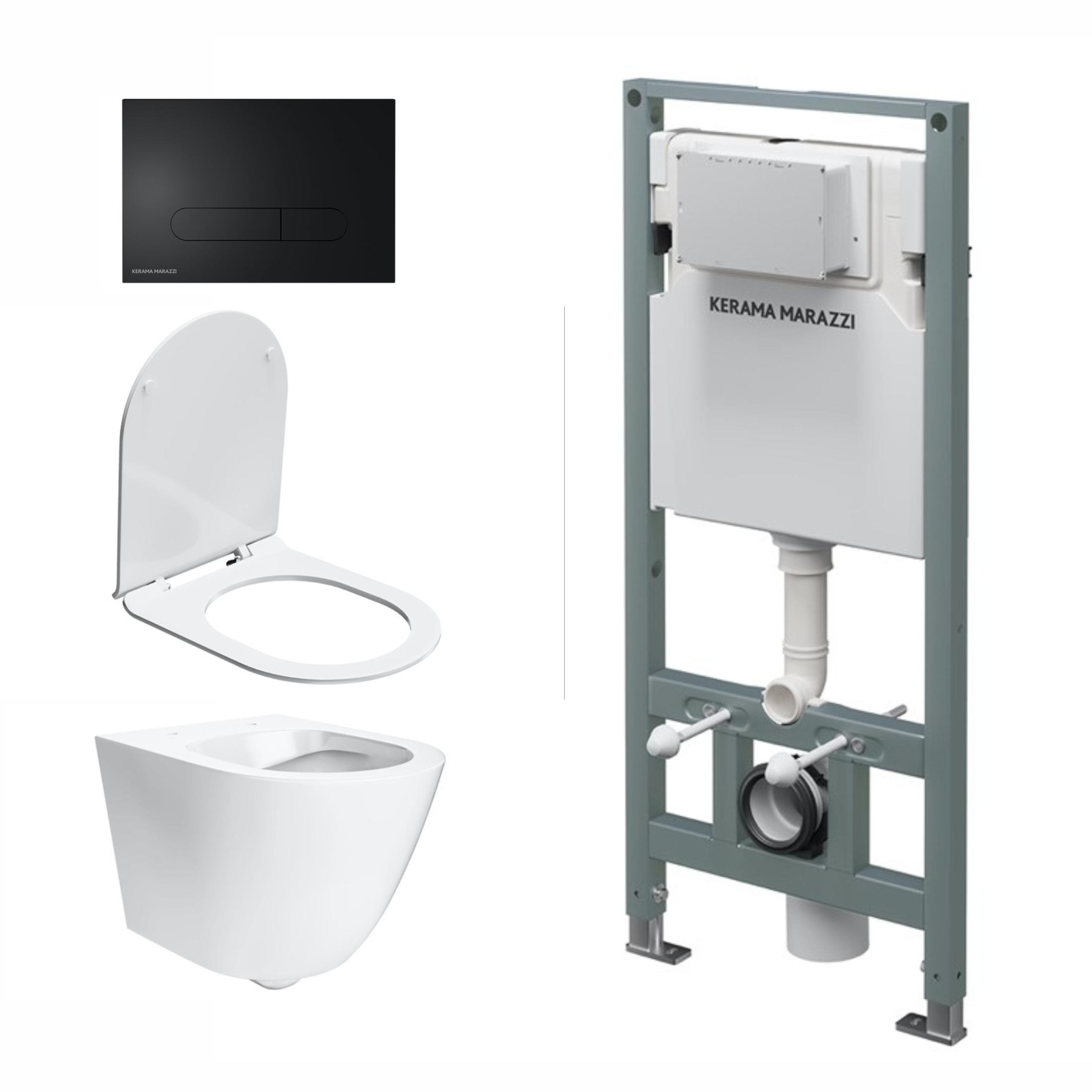 Комплект инсталляции с подвесным унитазом,черной кнопкой смыва Комплект инсталляции с подвесным унитазом,черной кнопкой смыва