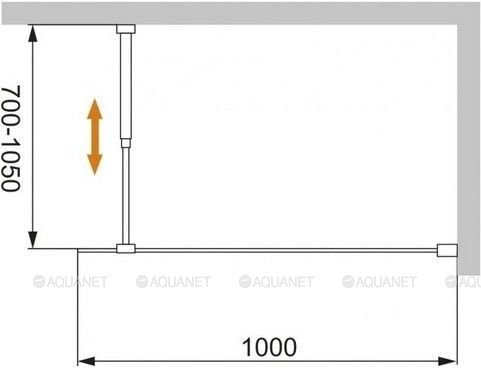 LIBERTA-L-1-100-C-Cr Душевая перегородка с односторонним входом 1000x1950 мм LIBERTA-L-1-100-C-Cr Душевая перегородка с односторонним входом 1000x1950 мм