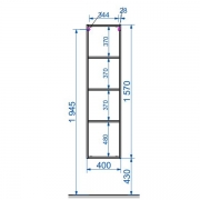Пенал подвесной Dallas Luxe левосторонний (ШхГхВ) 400х340х1570