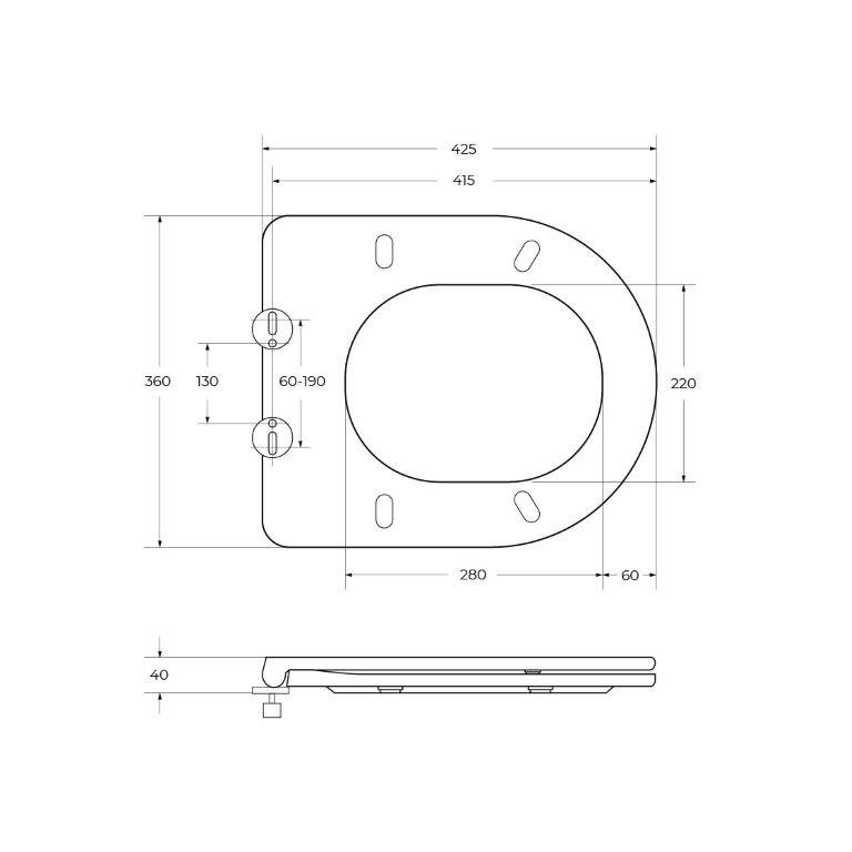 TRE Чаша унитаза подвесного c креплением и сиденьем дюропласт soft close BB8001CHR/SC TRE Чаша унитаза подвесного c креплением и сиденьем дюропласт soft close BB8001CHR/SC