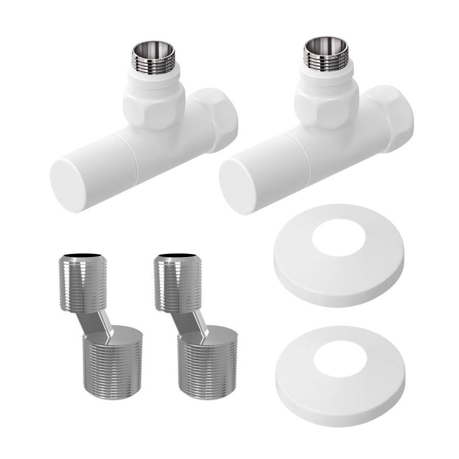Комплект подключения Lemark LM03412RW с круглыми вентилями, белый Комплект подключения Lemark LM03412RW с круглыми вентилями, белый