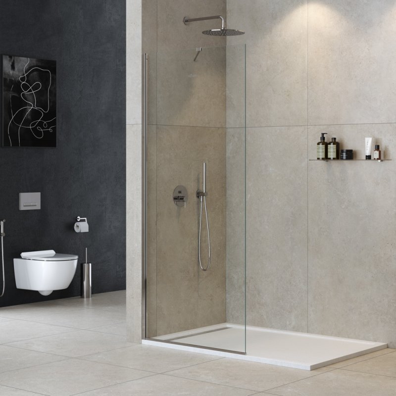 LIBERTA-L-1-TB-100-C-NERO Душевая перегородка универсальная с односторонним входом, стекло прозрачное, профиль чёрный, 1000x1950 мм LIBERTA-L-1-TB-100-C-NERO Душевая перегородка универсальная с односторонним входом, стекло прозрачное, профиль чёрный, 1000x1950 мм