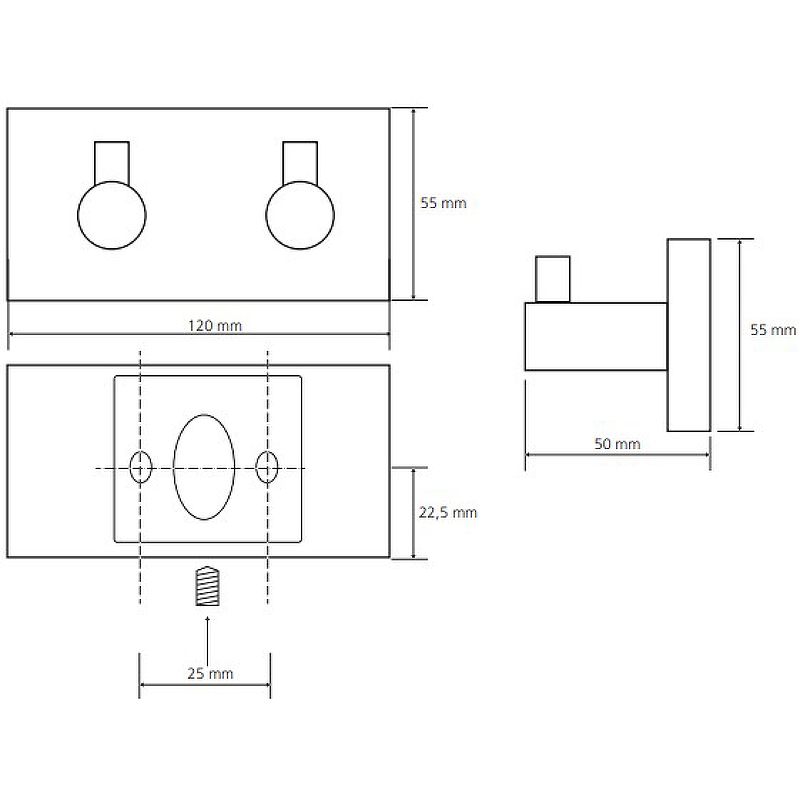 Планка с 2-мя крючками Планка с 2-мя крючками