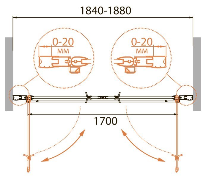 Душевая дверь в нишу CEZARES RELAX-B-2 Душевая дверь в нишу CEZARES RELAX-B-2