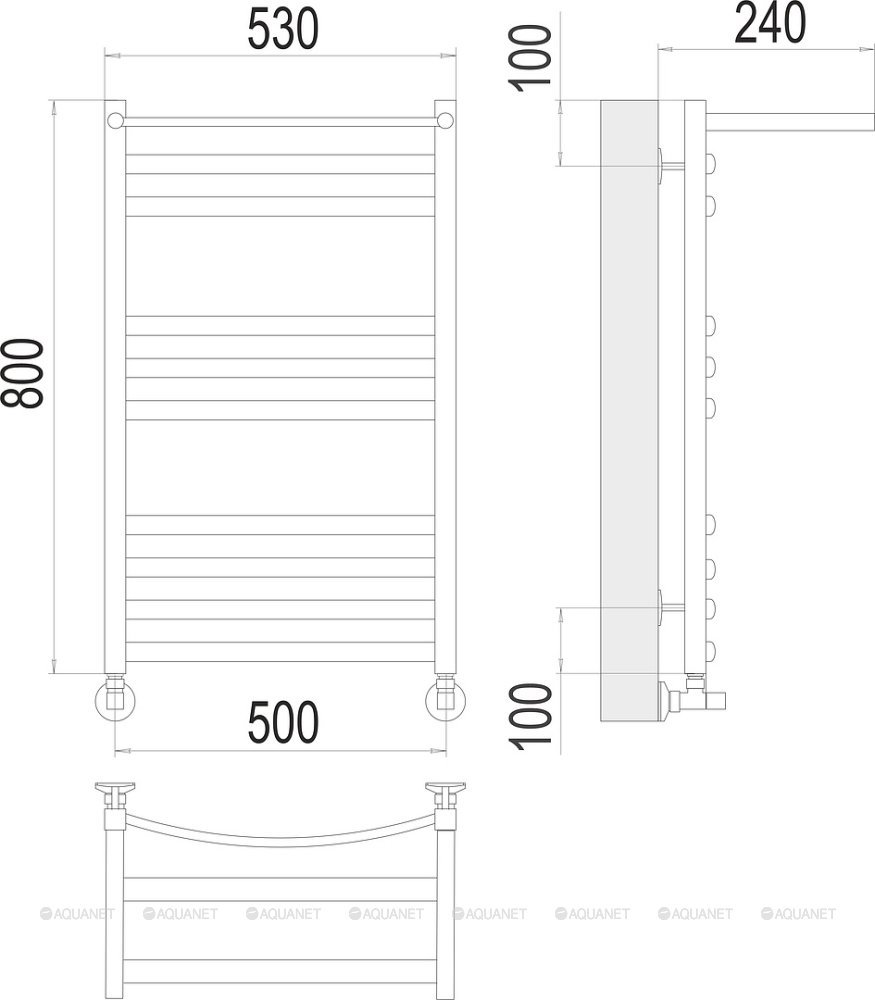Полотенцесушитель Terminus Енисей с/п П10 500х800 Полотенцесушитель Terminus Енисей с/п П10 500х800