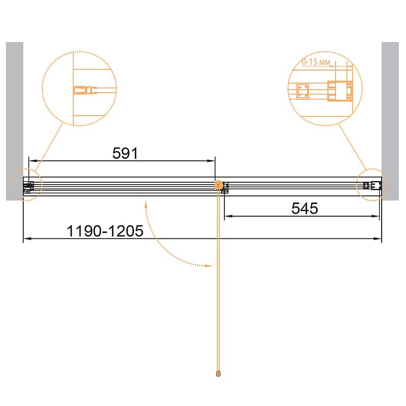 URBAN-B-12-120-C-CR Душевая дверь URBAN-B-12-120-C-CR Душевая дверь