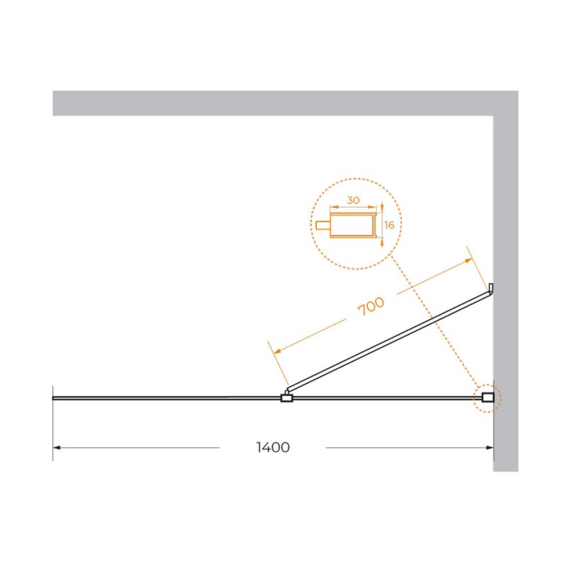 LIBERTA-L-1-TB-100-C-NERO Душевая перегородка универсальная с односторонним входом, стекло прозрачное, профиль чёрный, 1000x1950 мм LIBERTA-L-1-TB-100-C-NERO Душевая перегородка универсальная с односторонним входом, стекло прозрачное, профиль чёрный, 1000x1950 мм